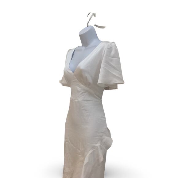 Lulus Eternal Bond White Satin Ruffled Flutter Sleeve Maxi Dress - Picture 7 of 13